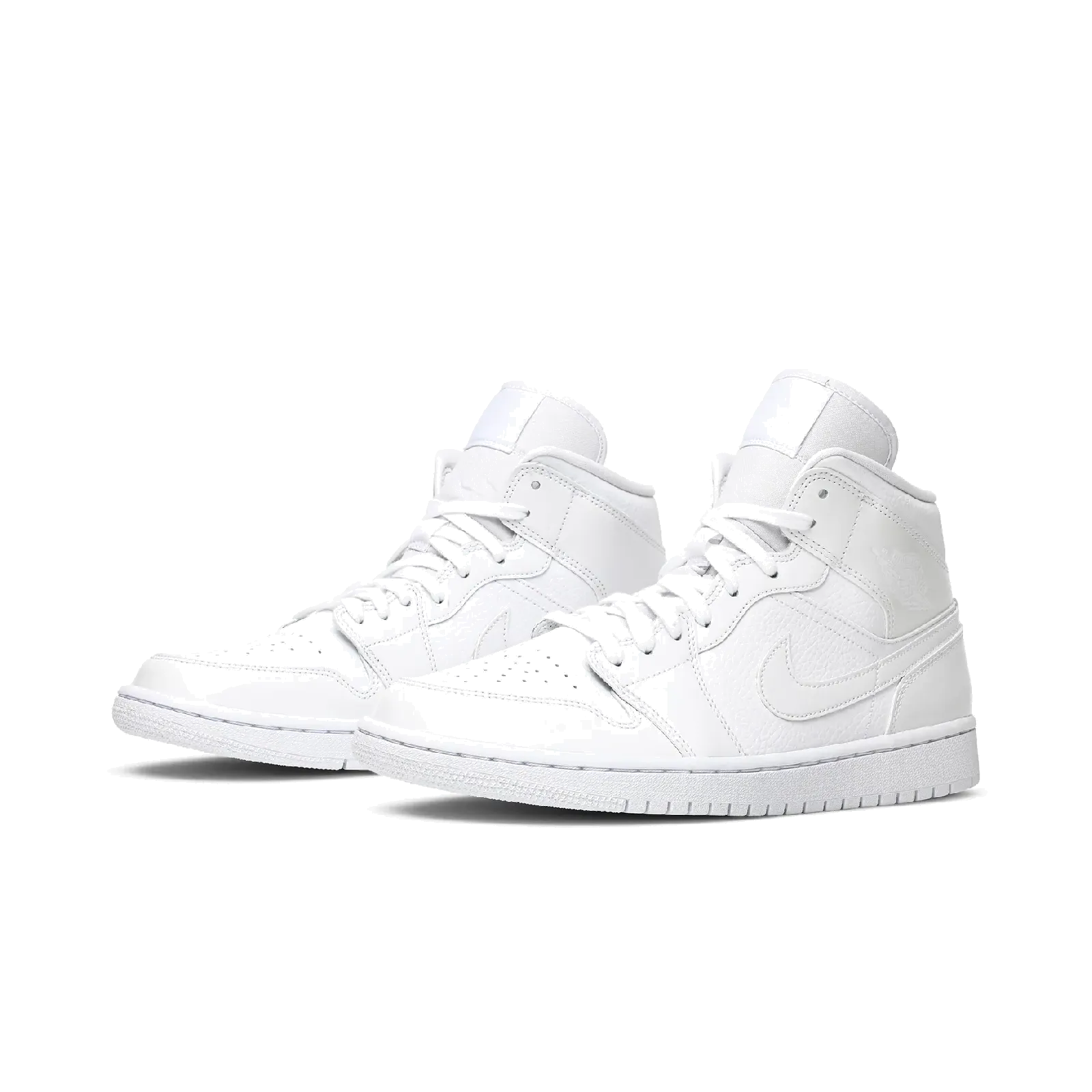 Jordan 1 Mid Triple White Patent Swoosh (Women's)