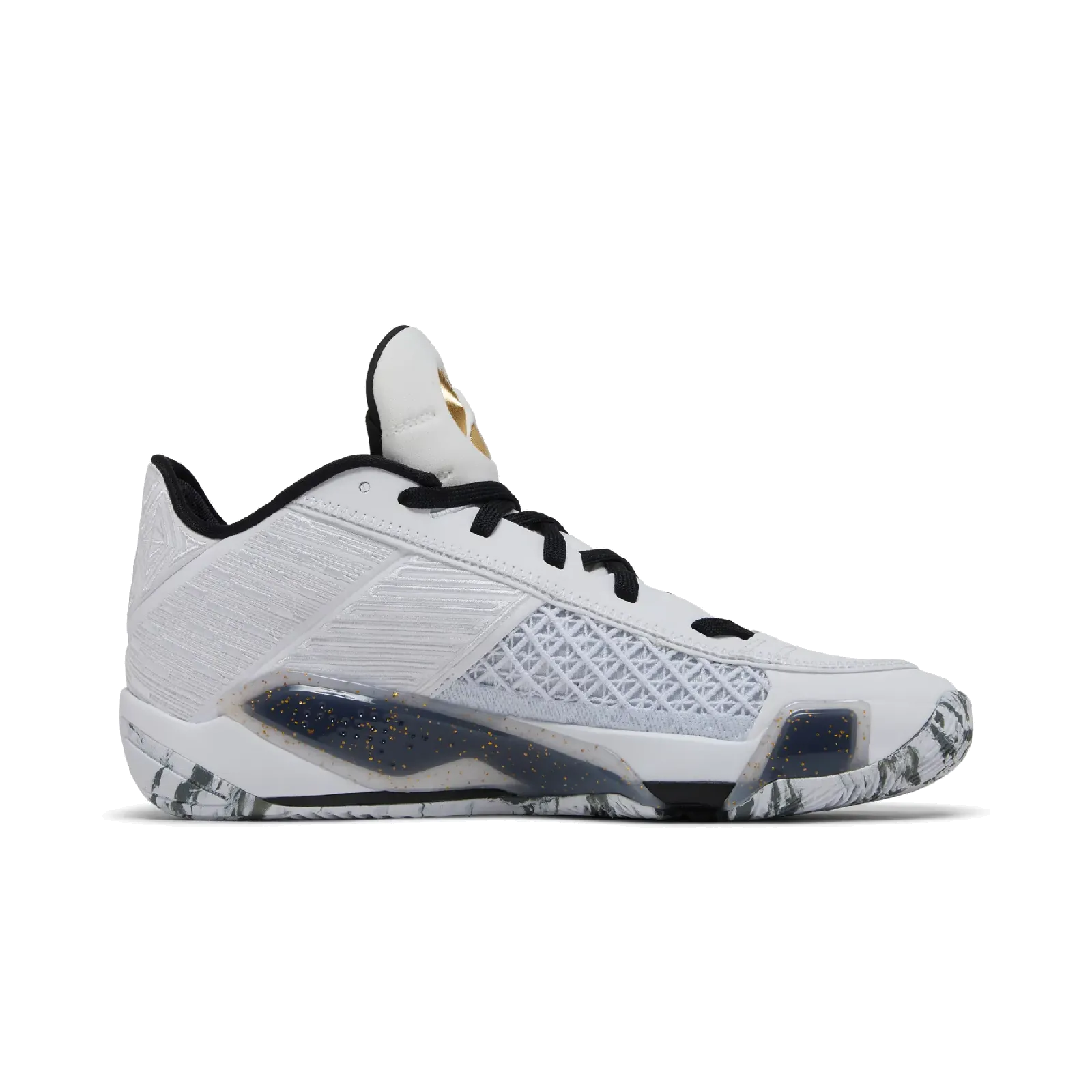 Jordan 38 Low White Metallic Gold Black