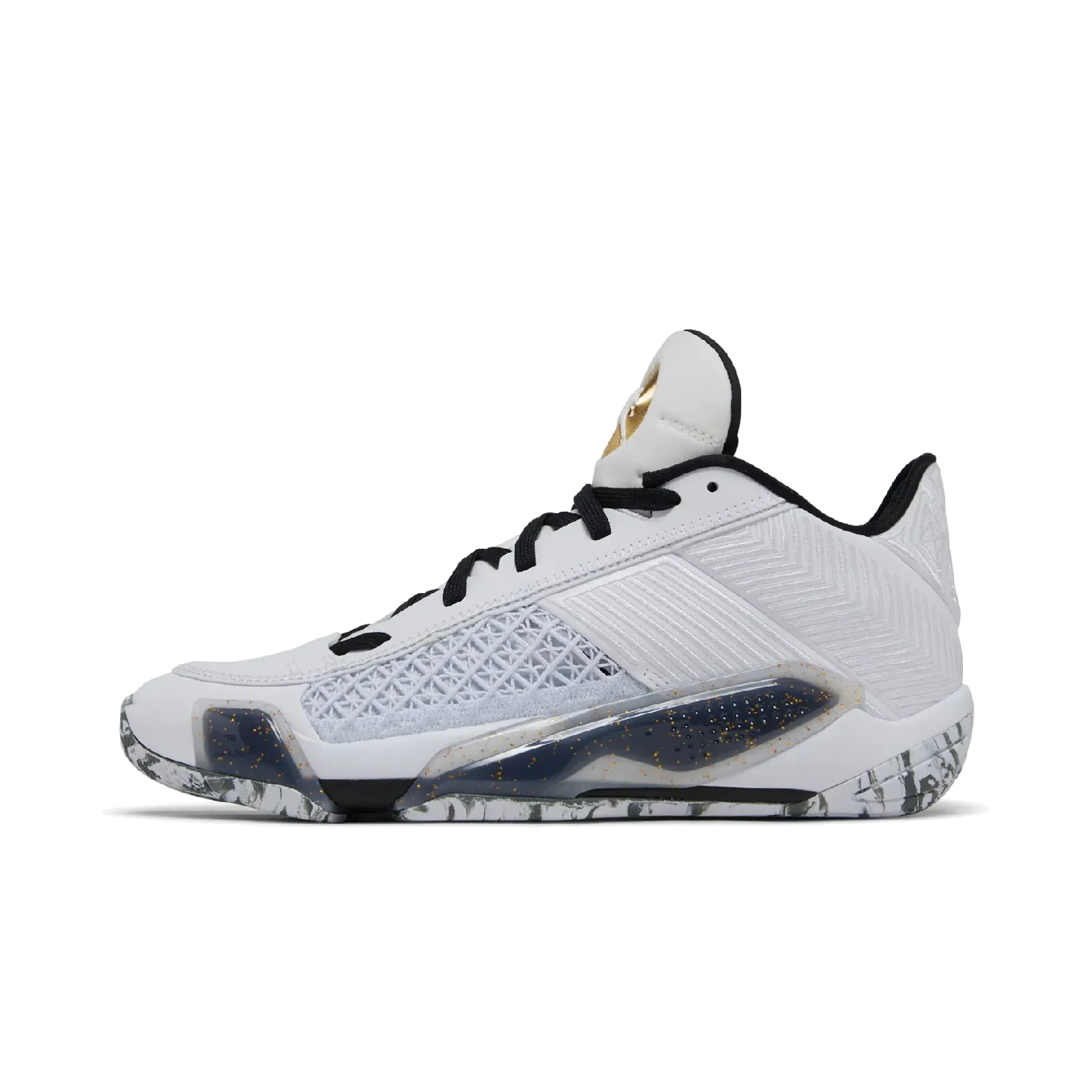 Jordan 38 Low White Metallic Gold Black