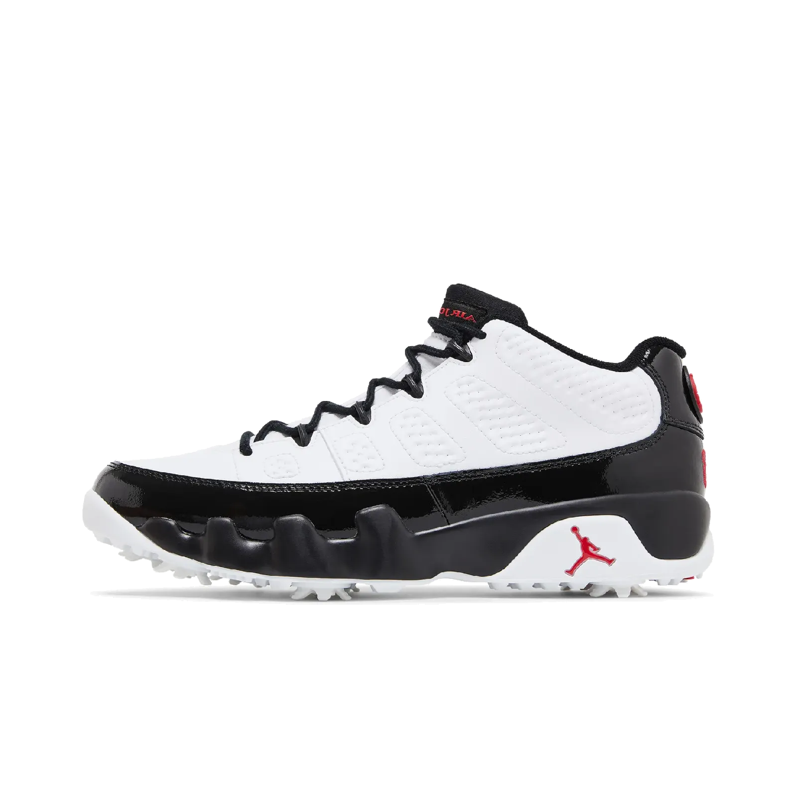 Jordan 9 Retro Low Golf White Black True Red
