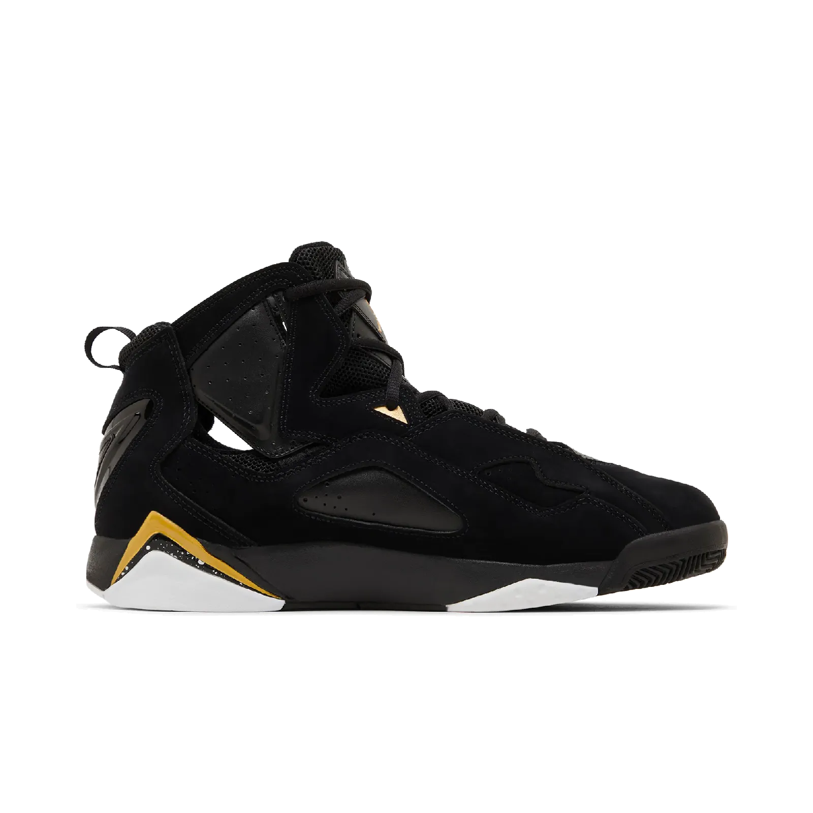 Jordan True Flight Black White Metallic Gold