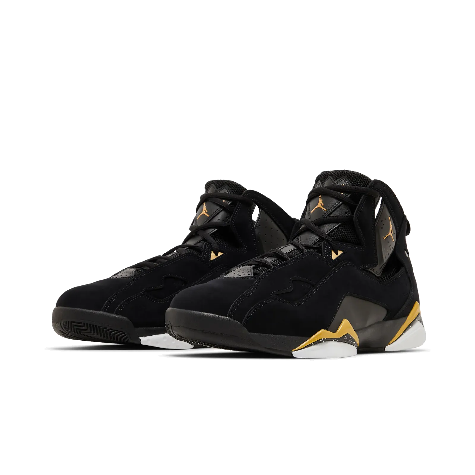 Jordan True Flight Black White Metallic Gold