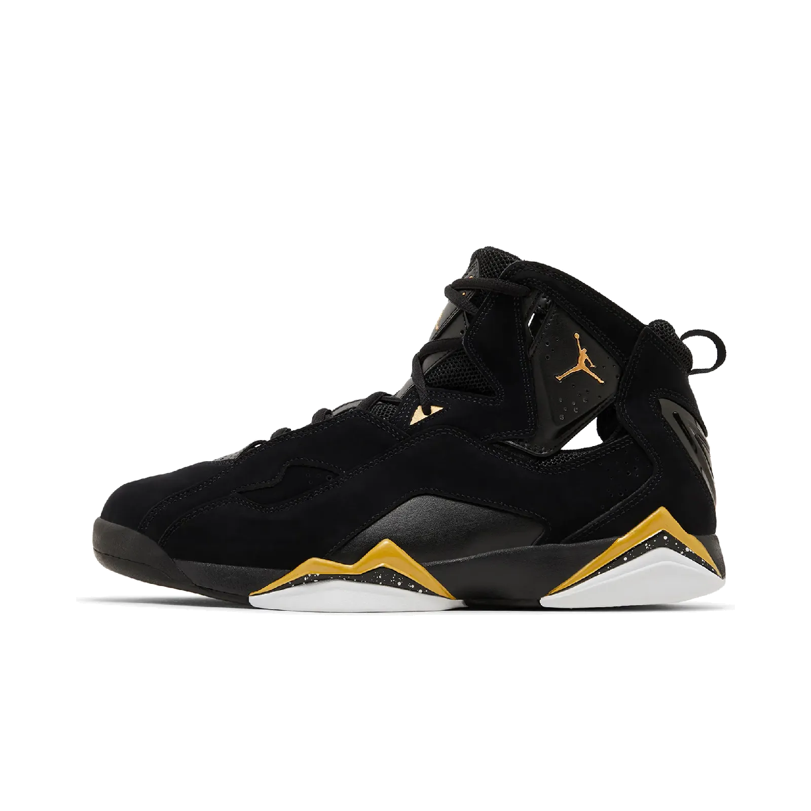 Jordan True Flight Black White Metallic Gold