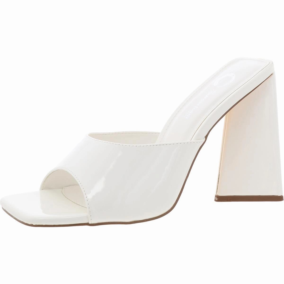 Kammali Womens Patent Square Toe Block Heel