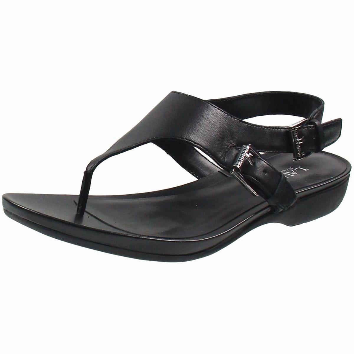 Kasia Womens Buckle Leather Thong Sandals