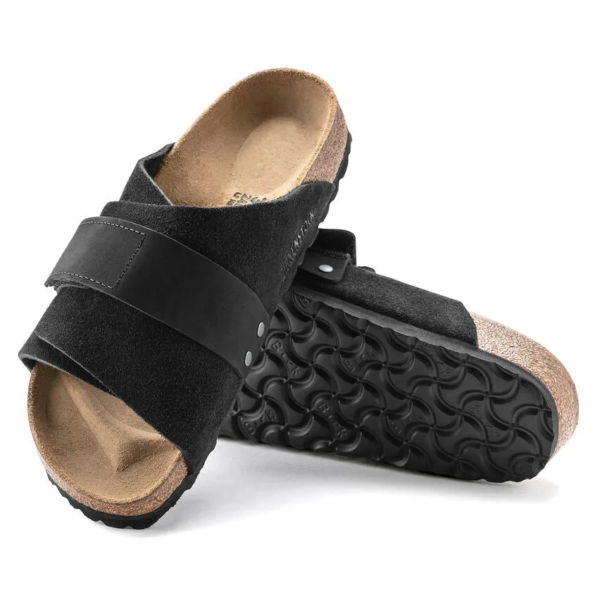 Kyoto Men - Black Nubuck and Suede Leather||Kyoto pour hommes - Nubuck et sude noir