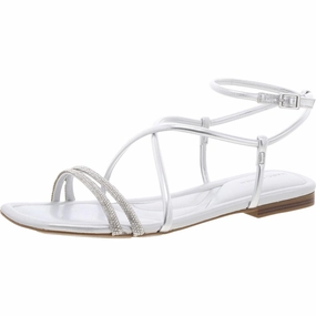 Lakity  Womens Rhinestone Faux Leather Ankle Strap