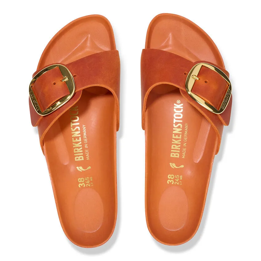 Madrid Big Buckle - Burnt Orange Oiled Leather||Madrid Grosses Boucles - Cuir huil orange brl