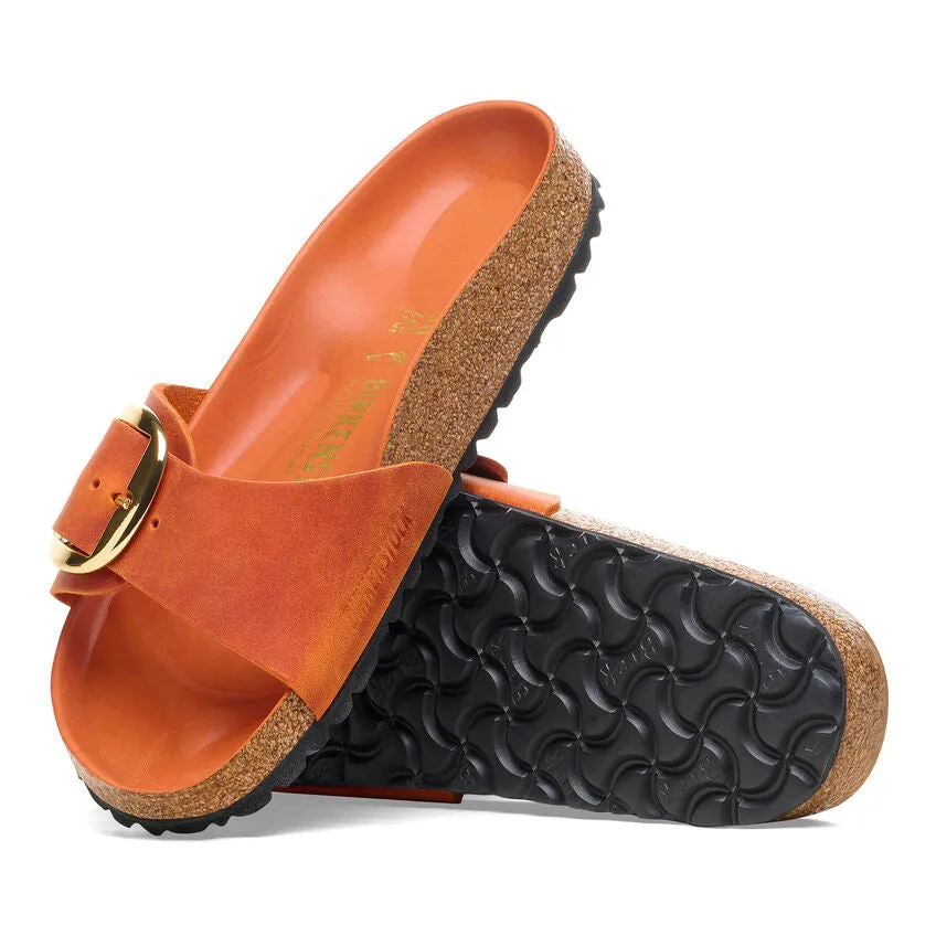 Madrid Big Buckle - Burnt Orange Oiled Leather||Madrid Grosses Boucles - Cuir huil orange brl