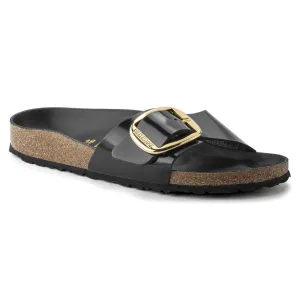 Madrid Big Buckle - High Shine Black Leather||Madrid grosses boucles - Cuir noir trs brillant