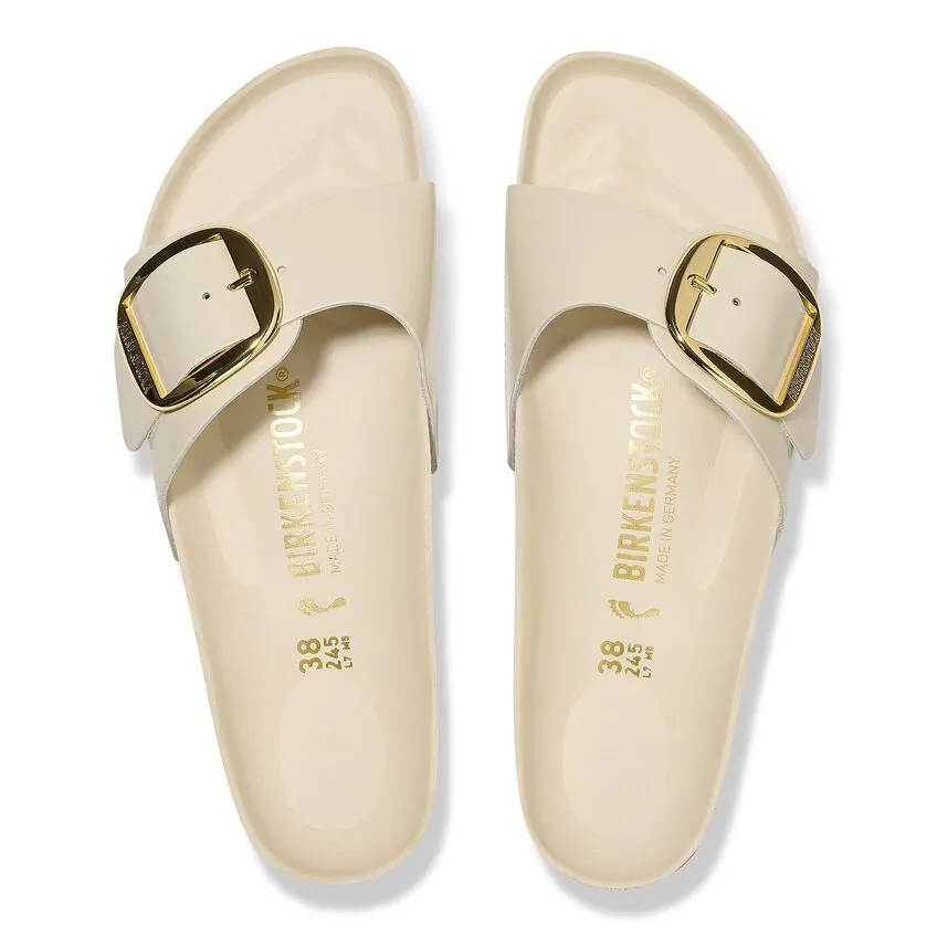 Madrid Big Buckle - High Shine Ecru Leather||Madrid grosses boucles - Cuir cru trs brillant (Copie)