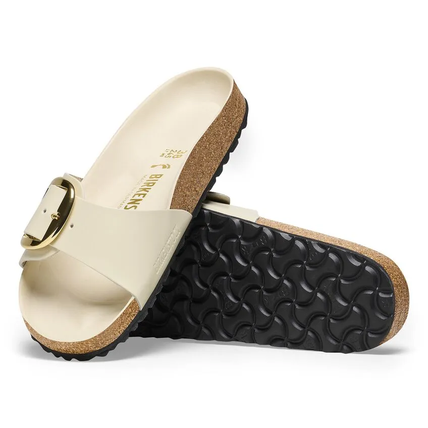 Madrid Big Buckle - High Shine Ecru Leather||Madrid grosses boucles - Cuir cru trs brillant (Copie)