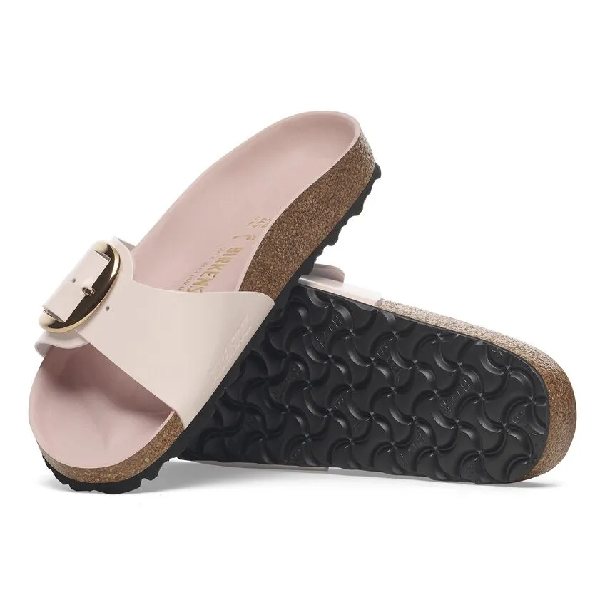 Madrid Big Buckle - High Shine Light Pink Leather||Madrid grosses boucles - Cuir trs brillant rose ple
