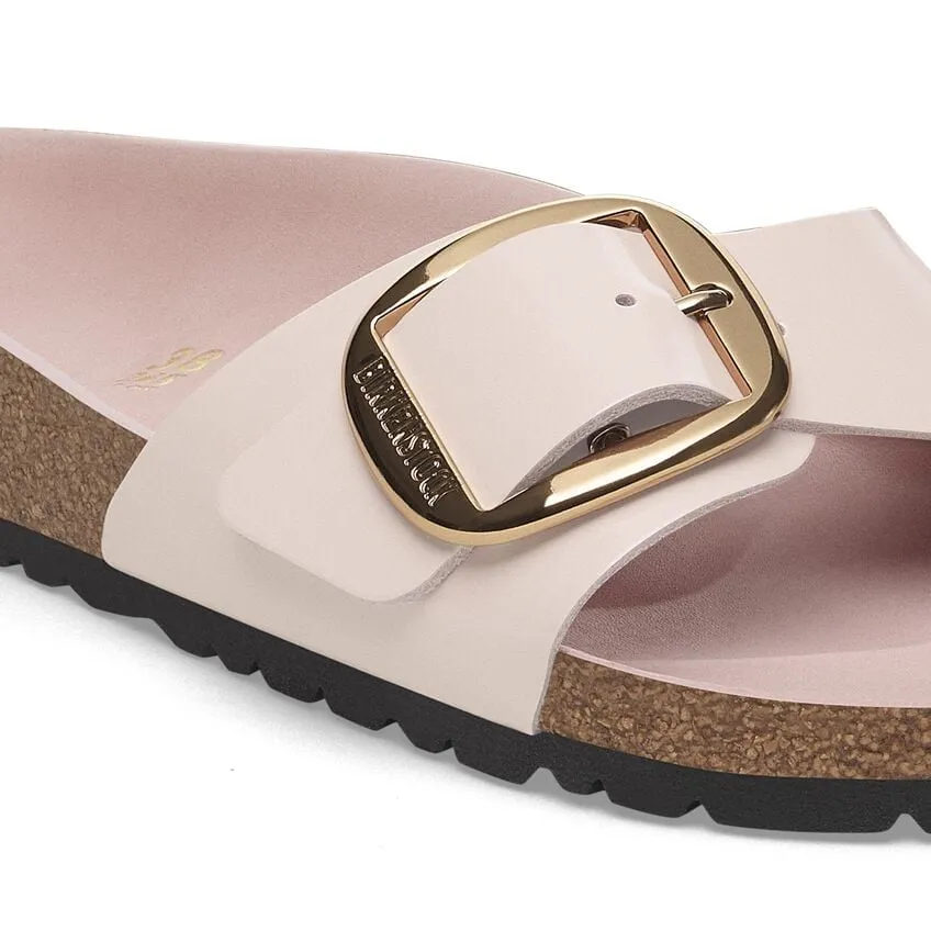 Madrid Big Buckle - High Shine Light Pink Leather||Madrid grosses boucles - Cuir trs brillant rose ple