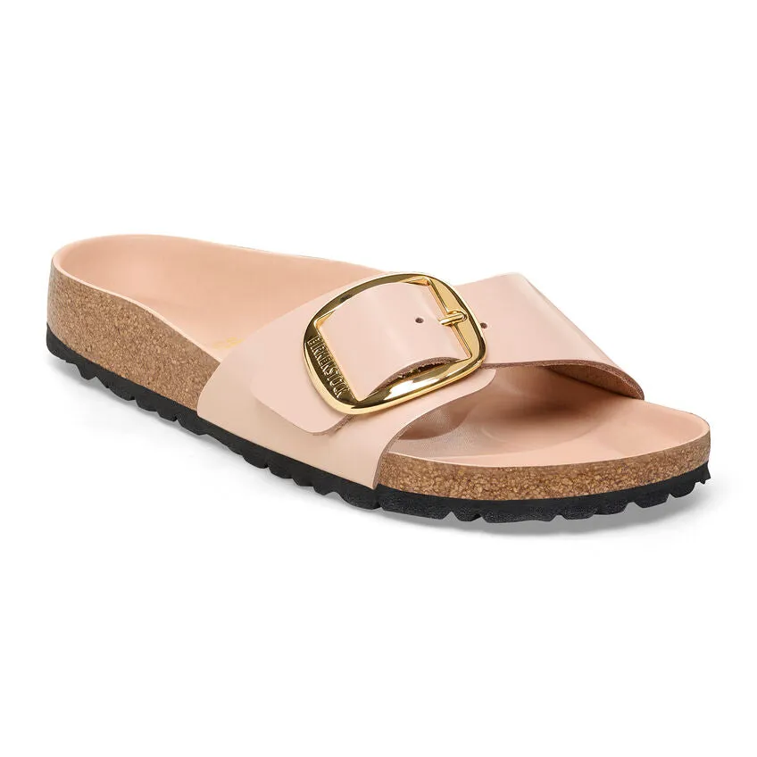 Madrid Big Buckle - High Shine New Beige Leather||Madrid grosses boucles - Cuir nouveau beige trs brillant