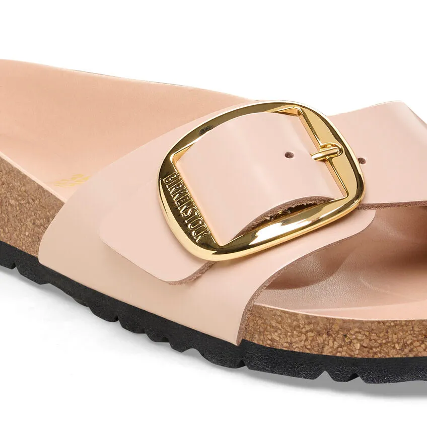 Madrid Big Buckle - High Shine New Beige Leather||Madrid grosses boucles - Cuir nouveau beige trs brillant