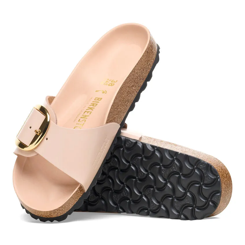 Madrid Big Buckle - High Shine New Beige Leather||Madrid grosses boucles - Cuir nouveau beige trs brillant
