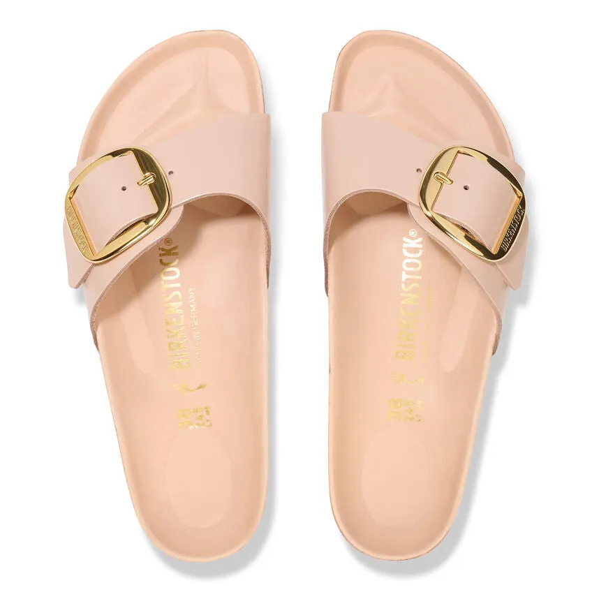 Madrid Big Buckle - High Shine New Beige Leather||Madrid grosses boucles - Cuir nouveau beige trs brillant