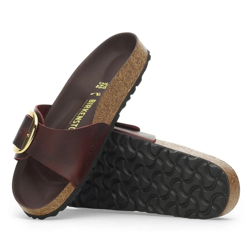 Madrid Big Buckle -Zinfandel Oiled Leather||Madrid Grosses Boucles - Cuir huil zinfandel