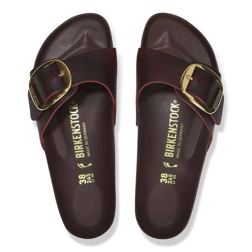 Madrid Big Buckle -Zinfandel Oiled Leather||Madrid Grosses Boucles - Cuir huil zinfandel