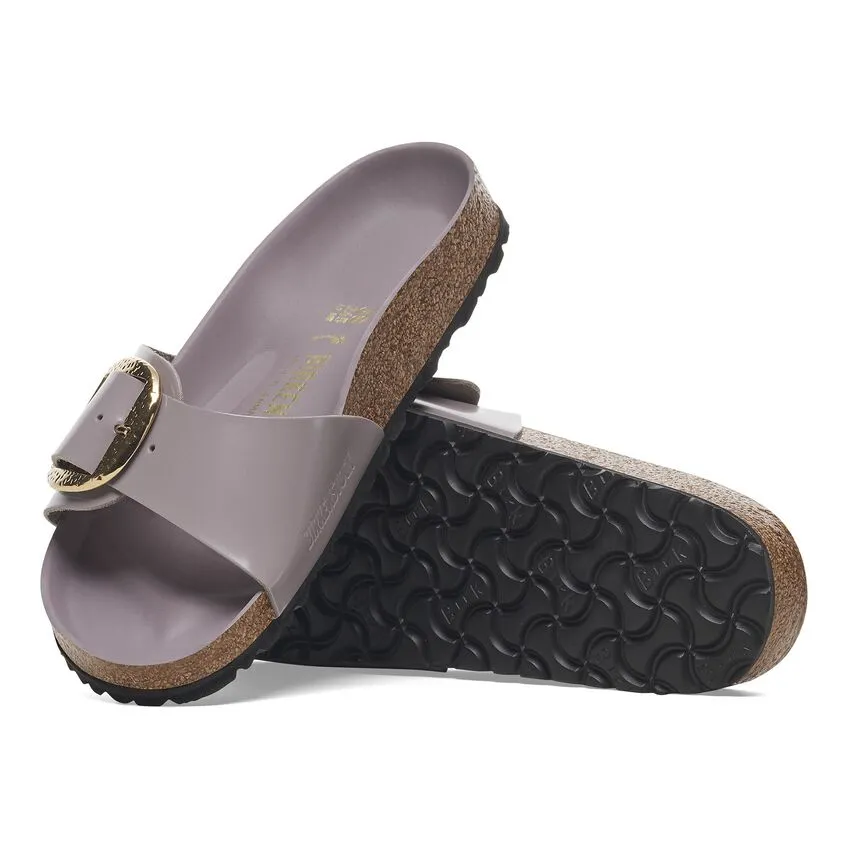 Madrid Hammered Big Buckle - Faded Purple High Shine Leather||Madrid grosse boucle martele - Cuir verni pourpre dlav