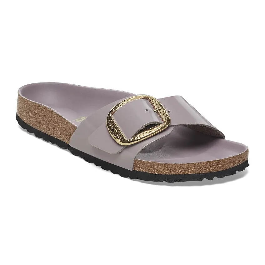 Madrid Hammered Big Buckle - Faded Purple High Shine Leather||Madrid grosse boucle martele - Cuir verni pourpre dlav