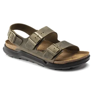 Milano CrossTown Men - Artic Old Faded Khaki Oiled Leather||Milano CrossTown pour hommes - Cuir huil kaki dfrachi