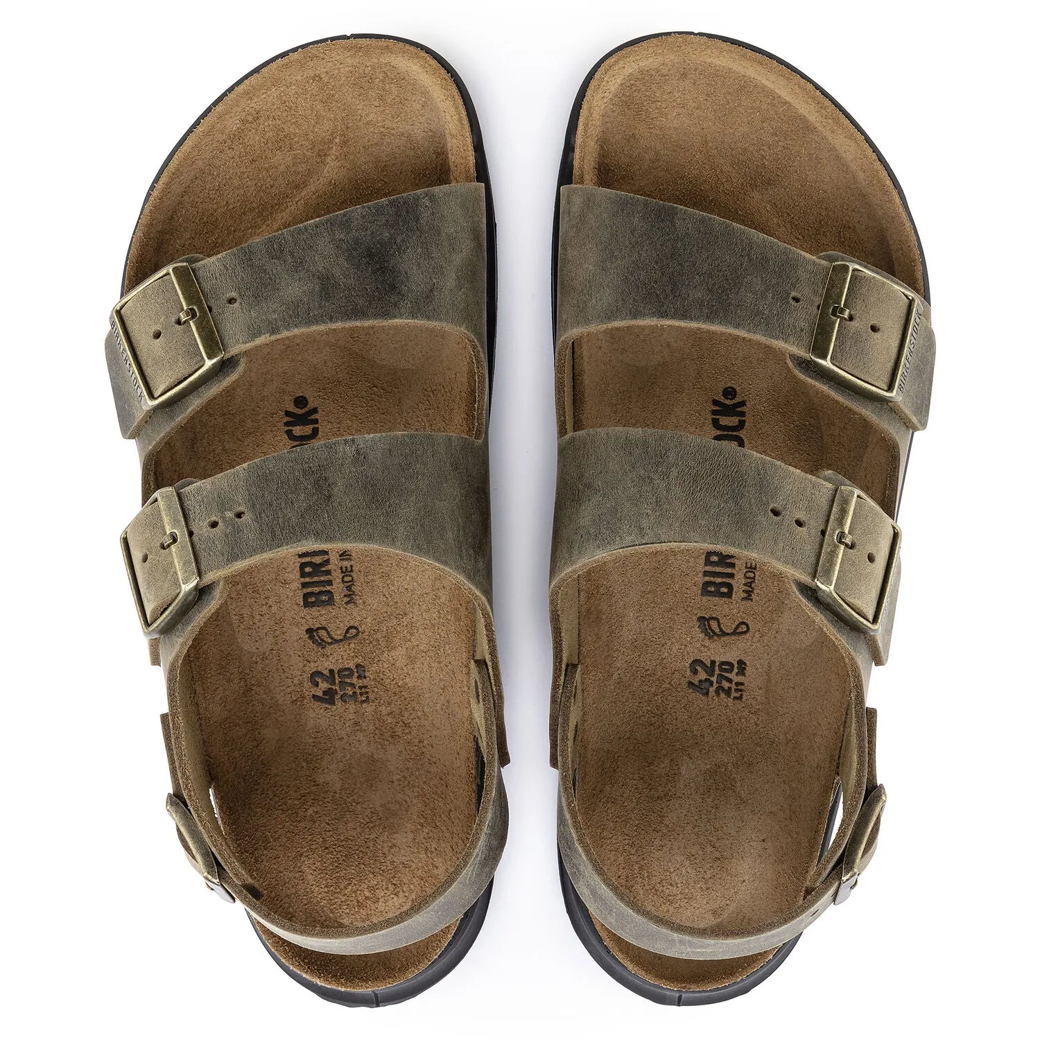 Milano CrossTown Men - Artic Old Faded Khaki Oiled Leather||Milano CrossTown pour hommes - Cuir huil kaki dfrachi