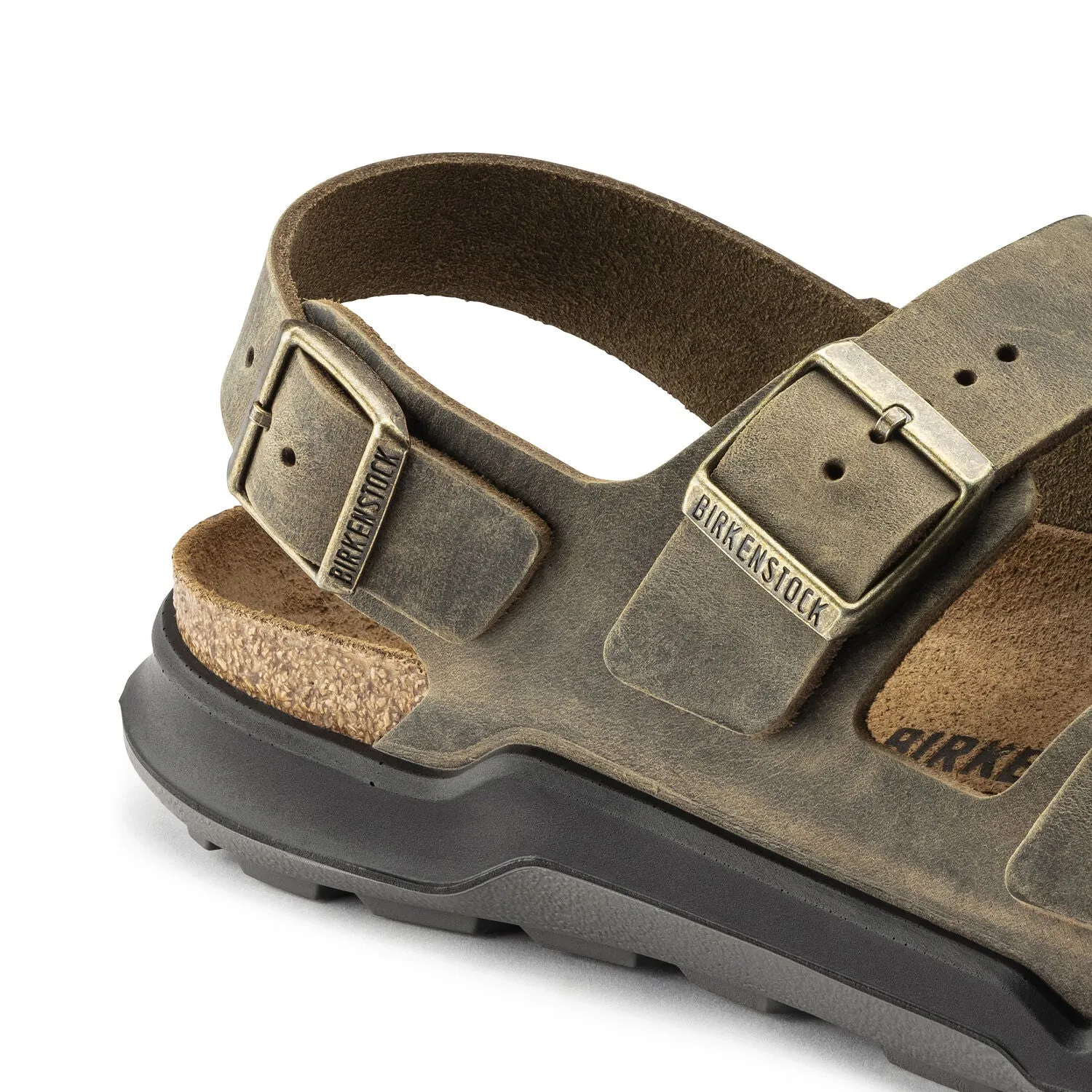 Milano CrossTown Men - Artic Old Faded Khaki Oiled Leather||Milano CrossTown pour hommes - Cuir huil kaki dfrachi