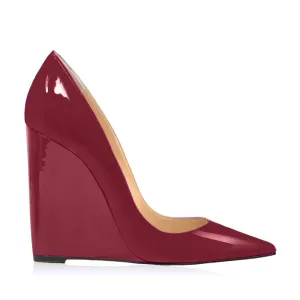 MONICA PATENT BURGUNDY 100mm