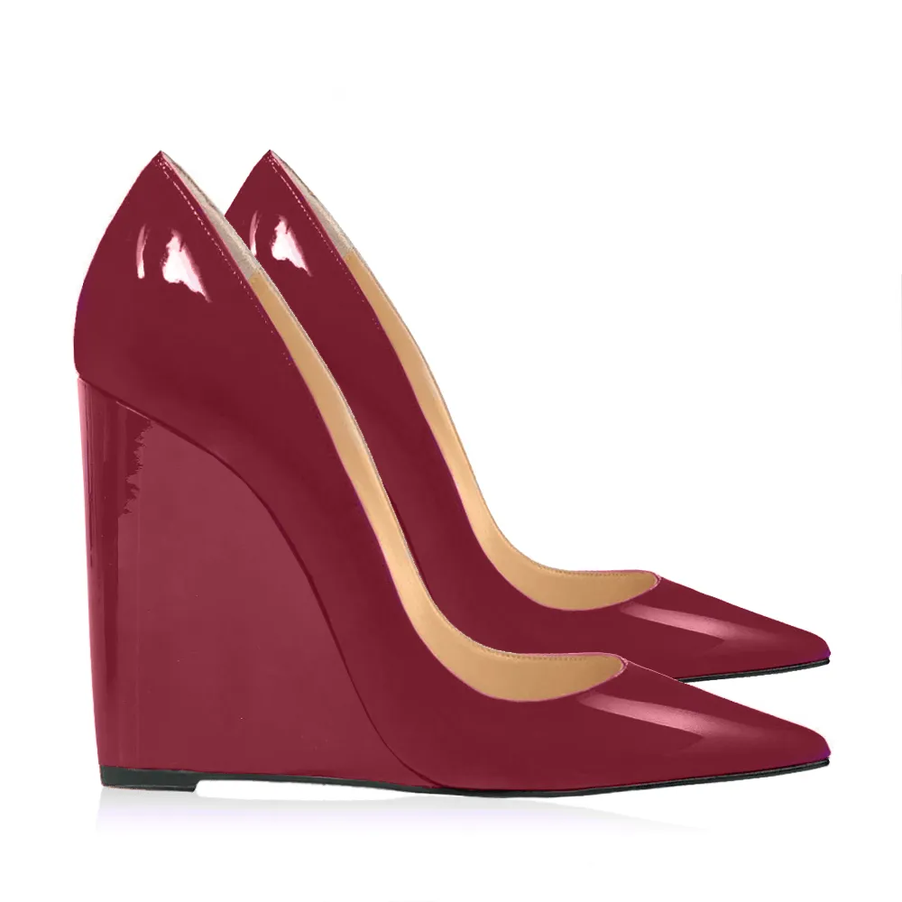 MONICA PATENT BURGUNDY 100mm