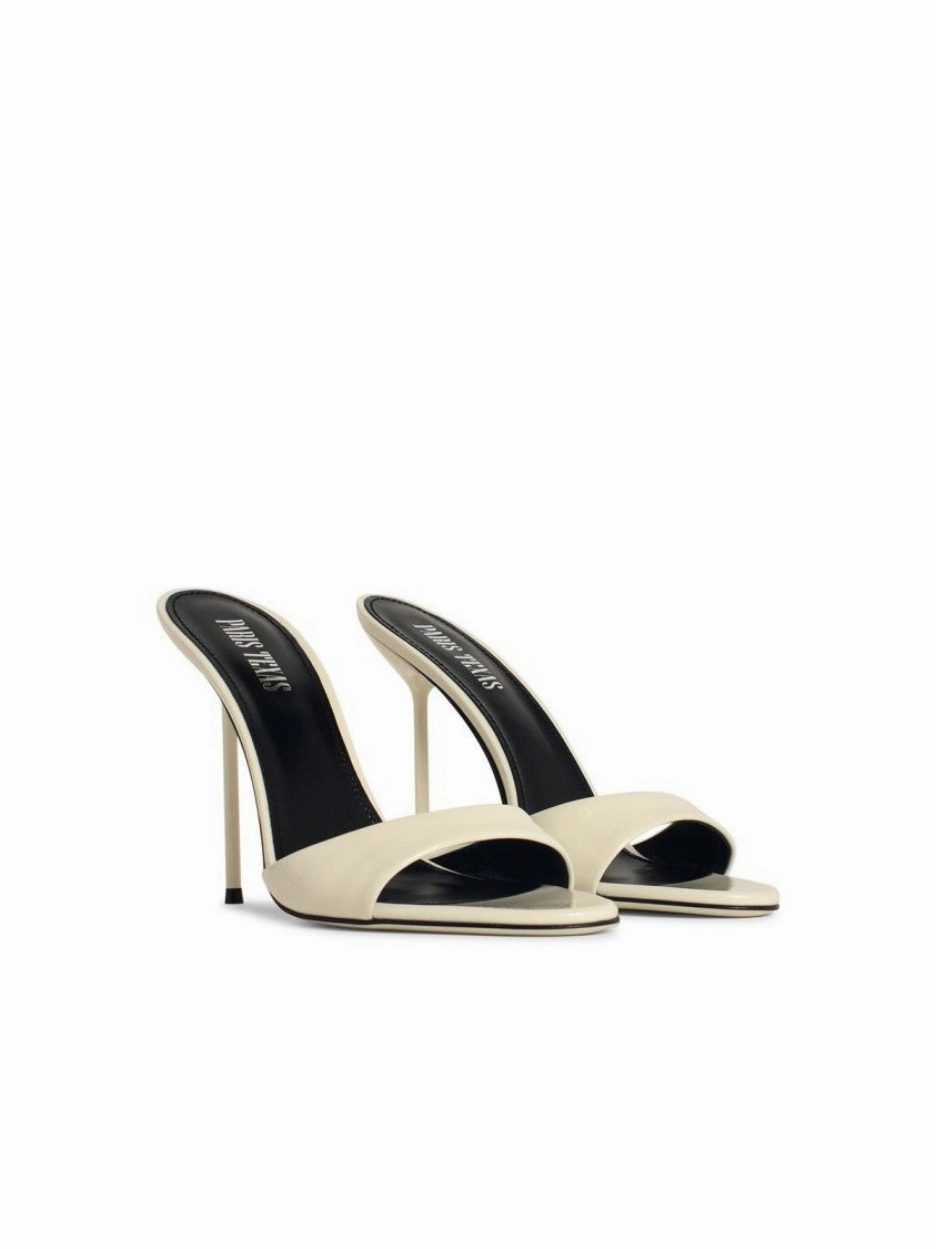 Mule Lidia 70' White Leather Pumps