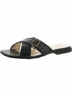 Naia Womens Leather Slip On Slide Sandals