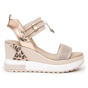 NeroGiardini Women's E3 07750 D Nude/Leopard/Rose Gold