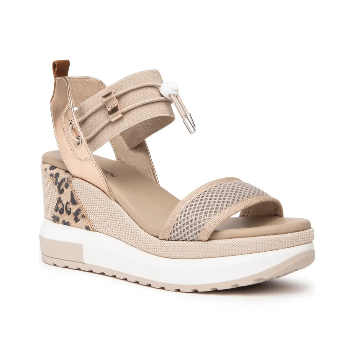 NeroGiardini Women's E3 07750 D Nude/Leopard/Rose Gold