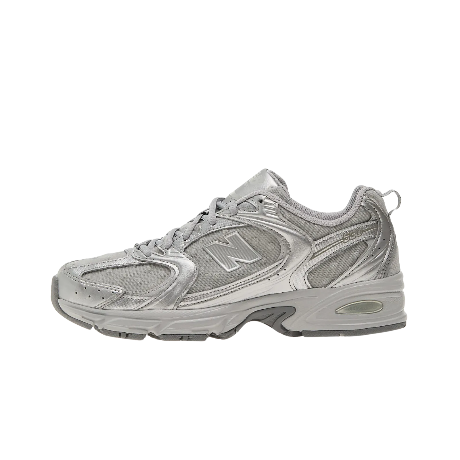 New Balance 530 Silver Metallic Raincloud Polka Dots
