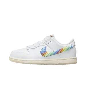 Nike Dunk Low SE Rainbow Lace Swoosh White (PS)