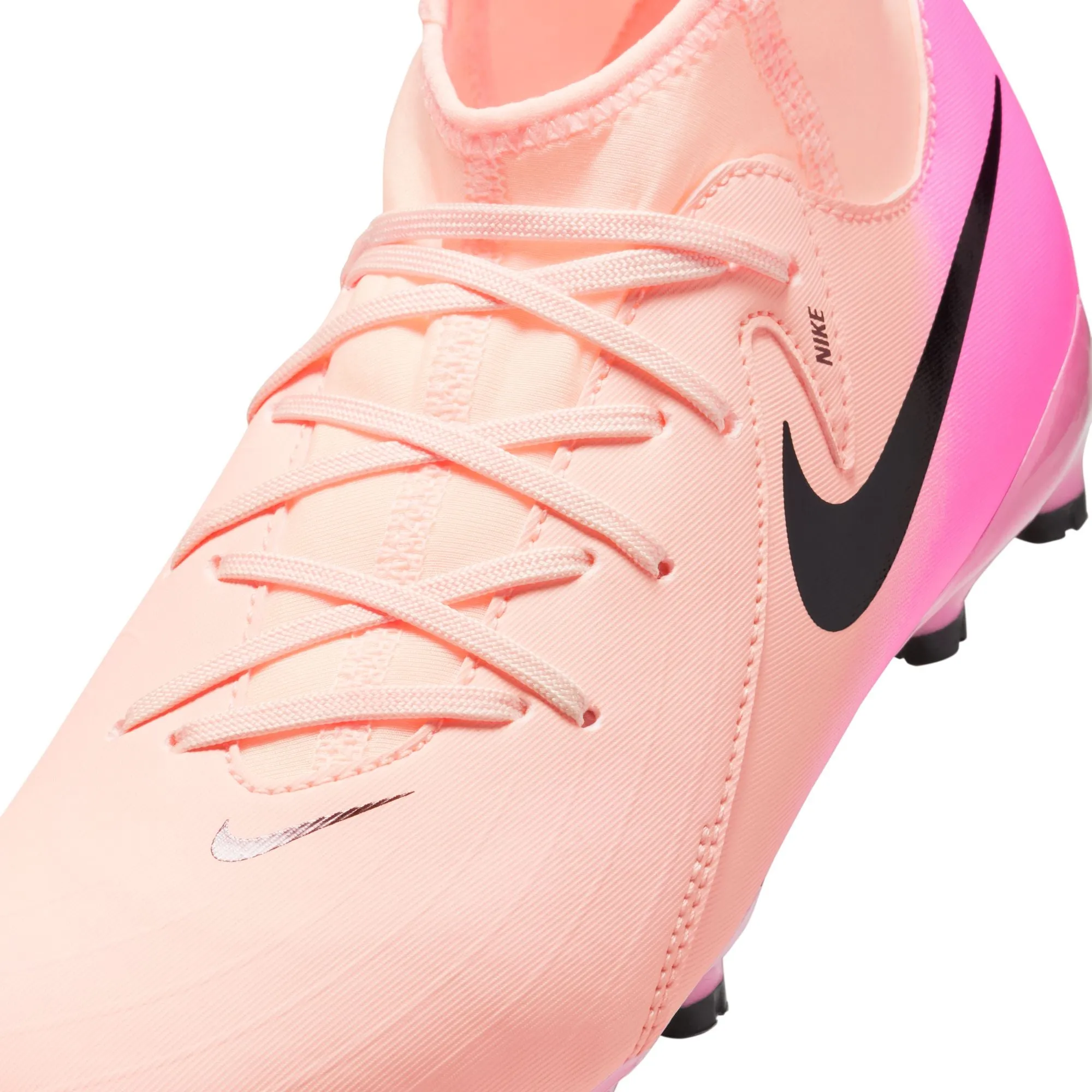 Nike Junior Phantom Luna II Academy FG Firm Ground Soccer Cleats - Crimson Tint/ Black/ Pink/ Blast