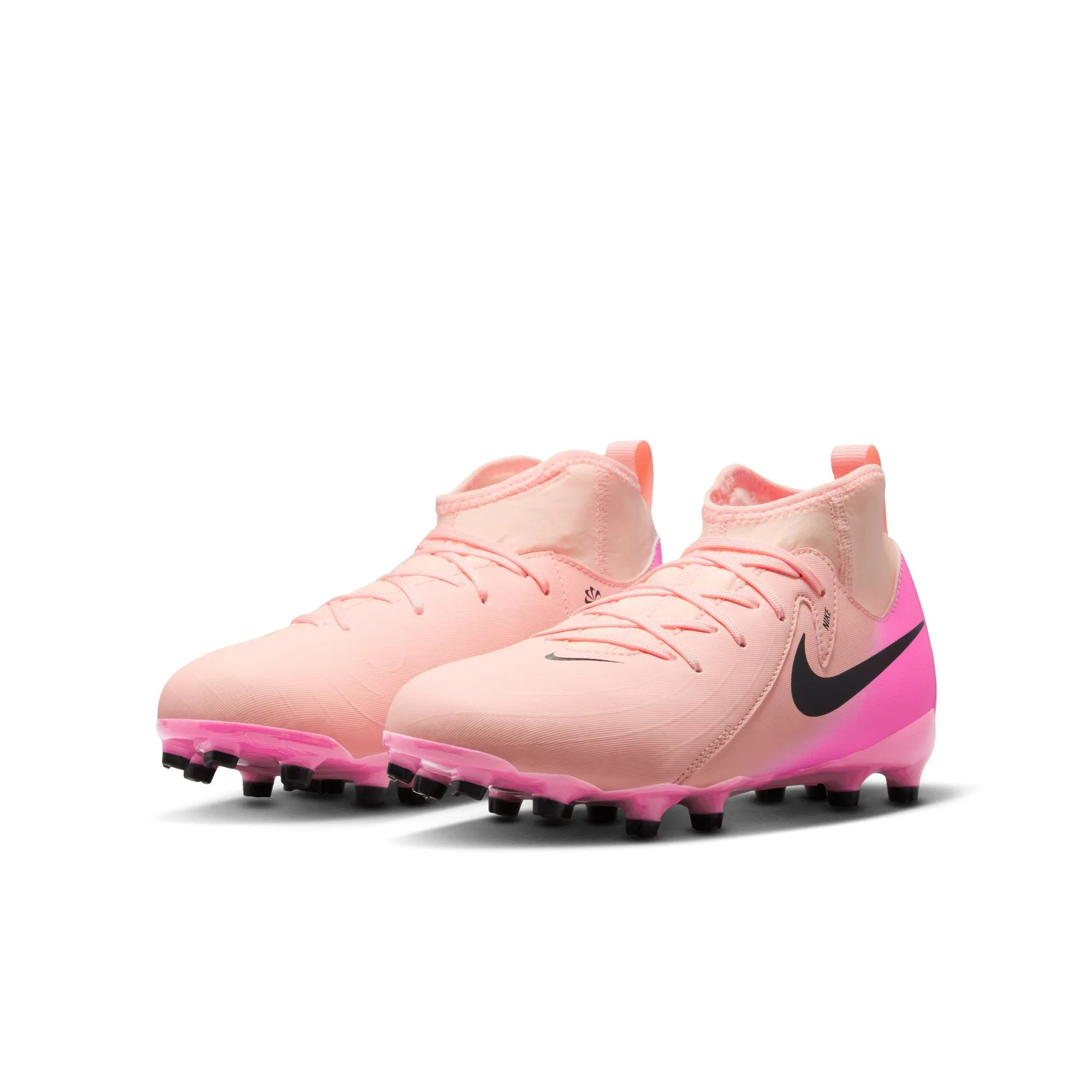 Nike Junior Phantom Luna II Academy FG Firm Ground Soccer Cleats - Crimson Tint/ Black/ Pink/ Blast