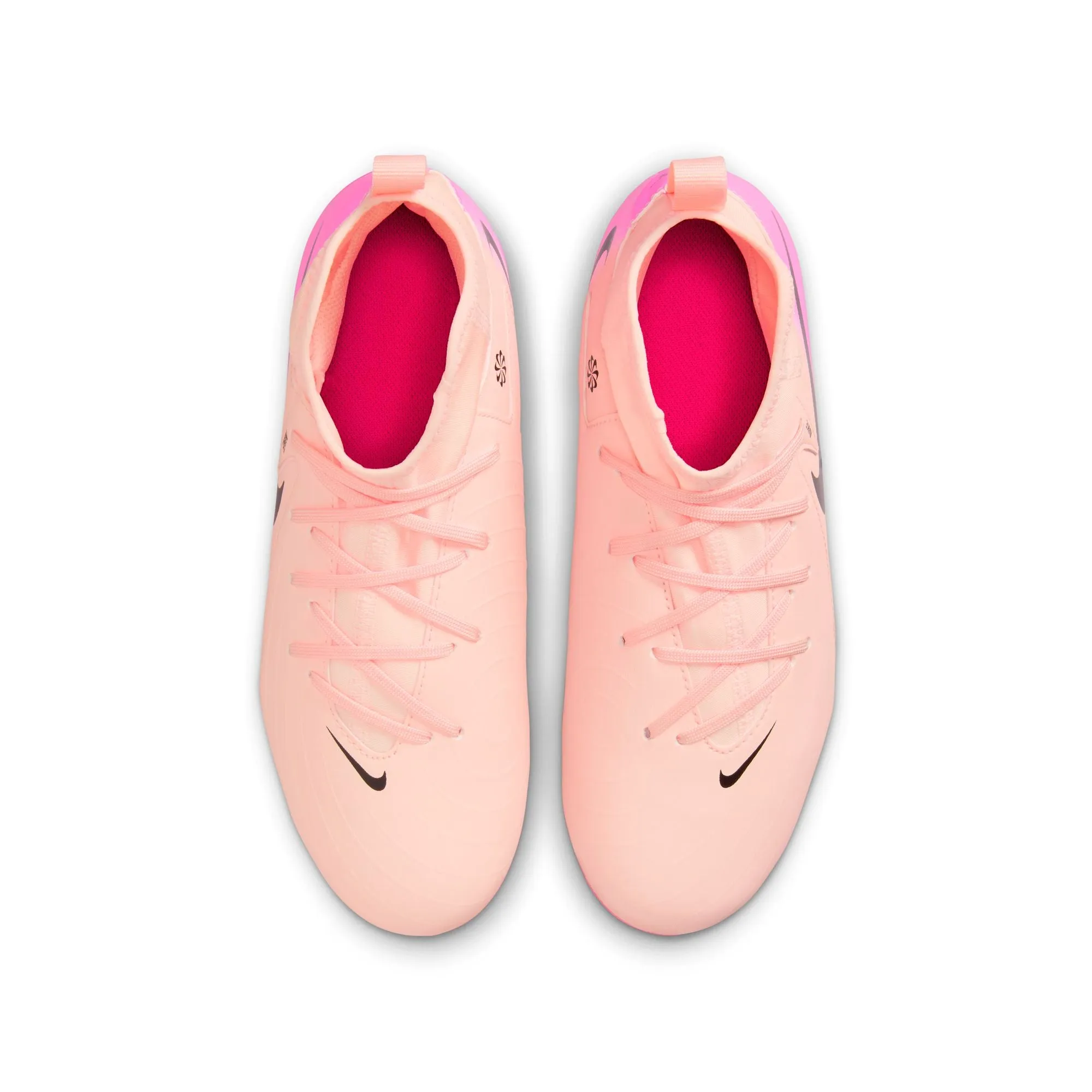 Nike Junior Phantom Luna II Academy FG Firm Ground Soccer Cleats - Crimson Tint/ Black/ Pink/ Blast