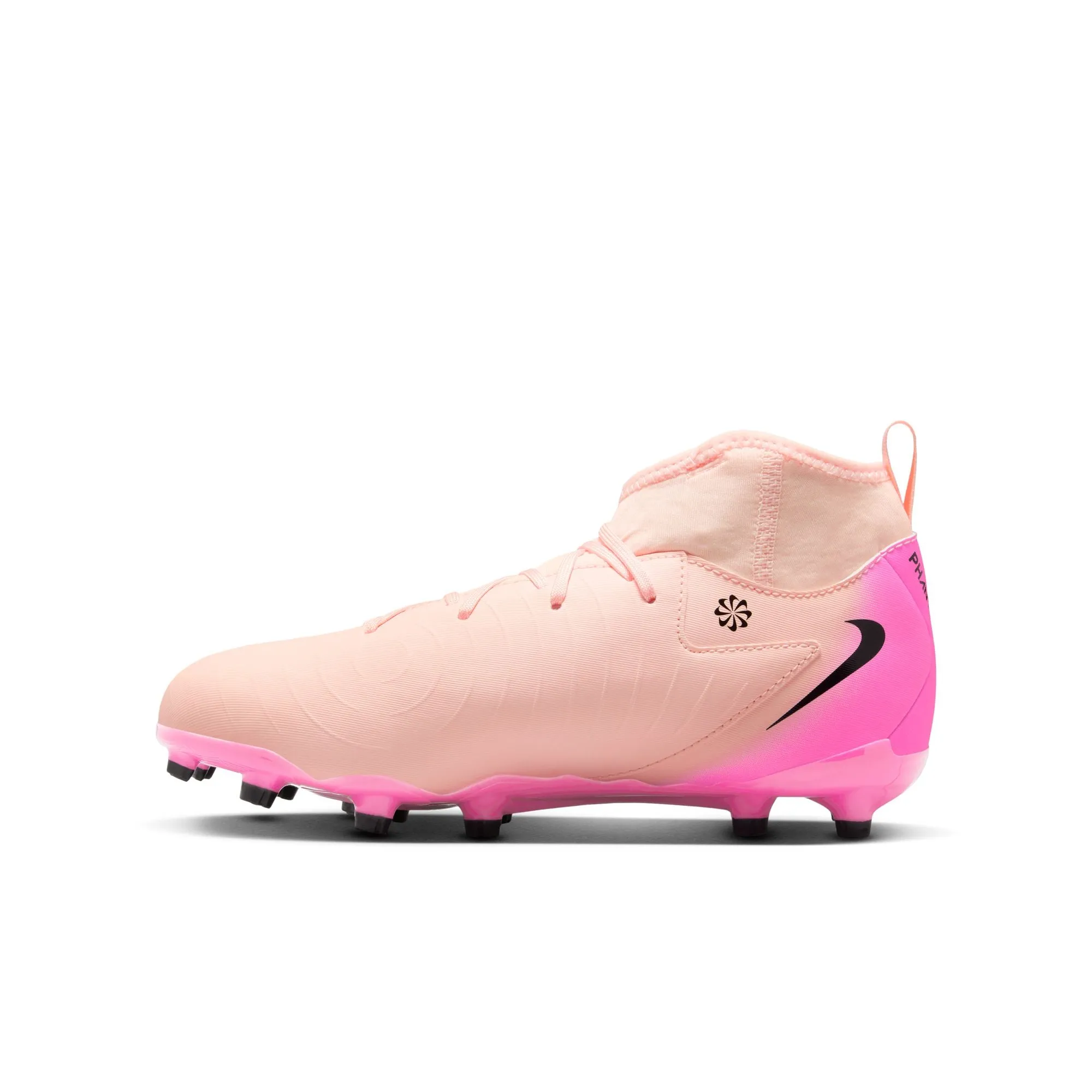 Nike Junior Phantom Luna II Academy FG Firm Ground Soccer Cleats - Crimson Tint/ Black/ Pink/ Blast