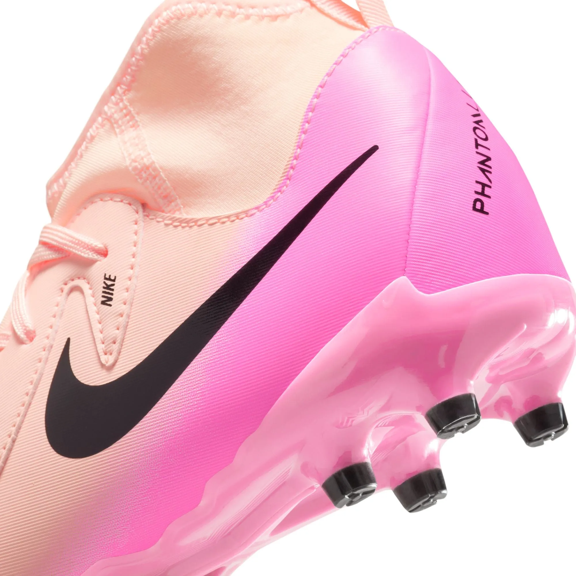 Nike Junior Phantom Luna II Academy FG Firm Ground Soccer Cleats - Crimson Tint/ Black/ Pink/ Blast