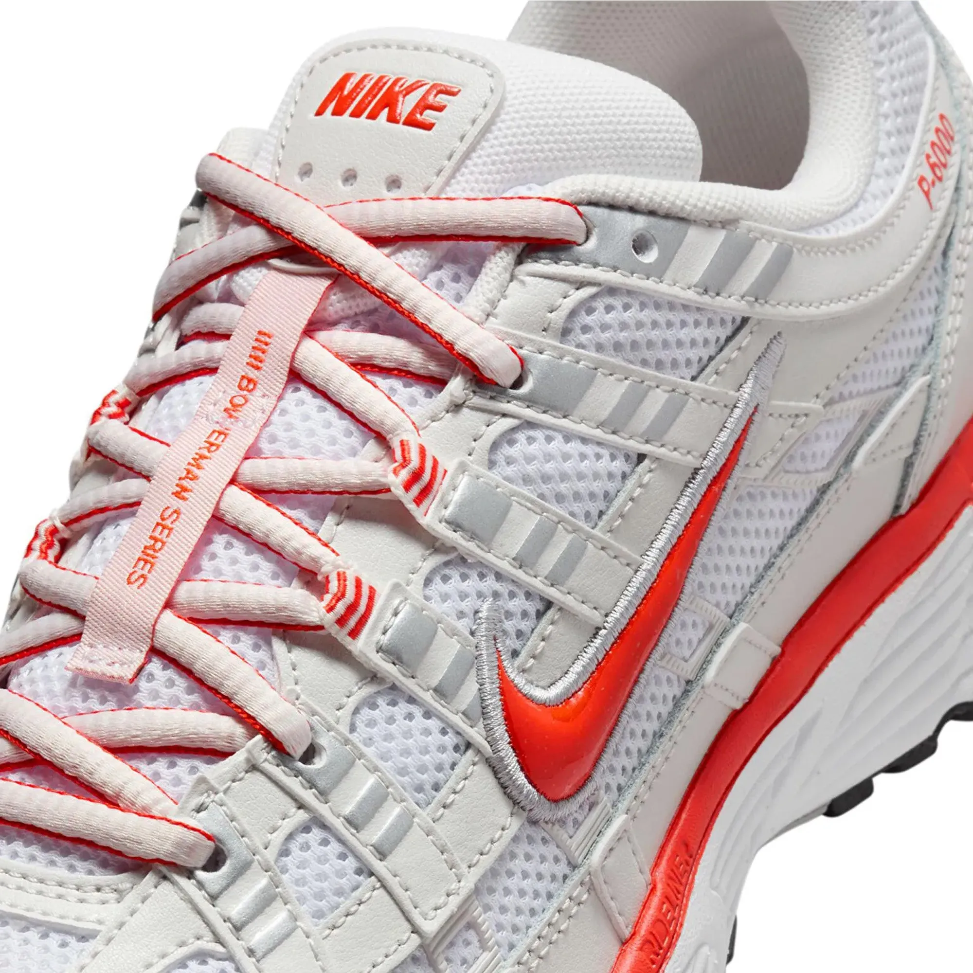Nike P-6000 'White Platinum Tint Black Picante Red' Women's (2025)
