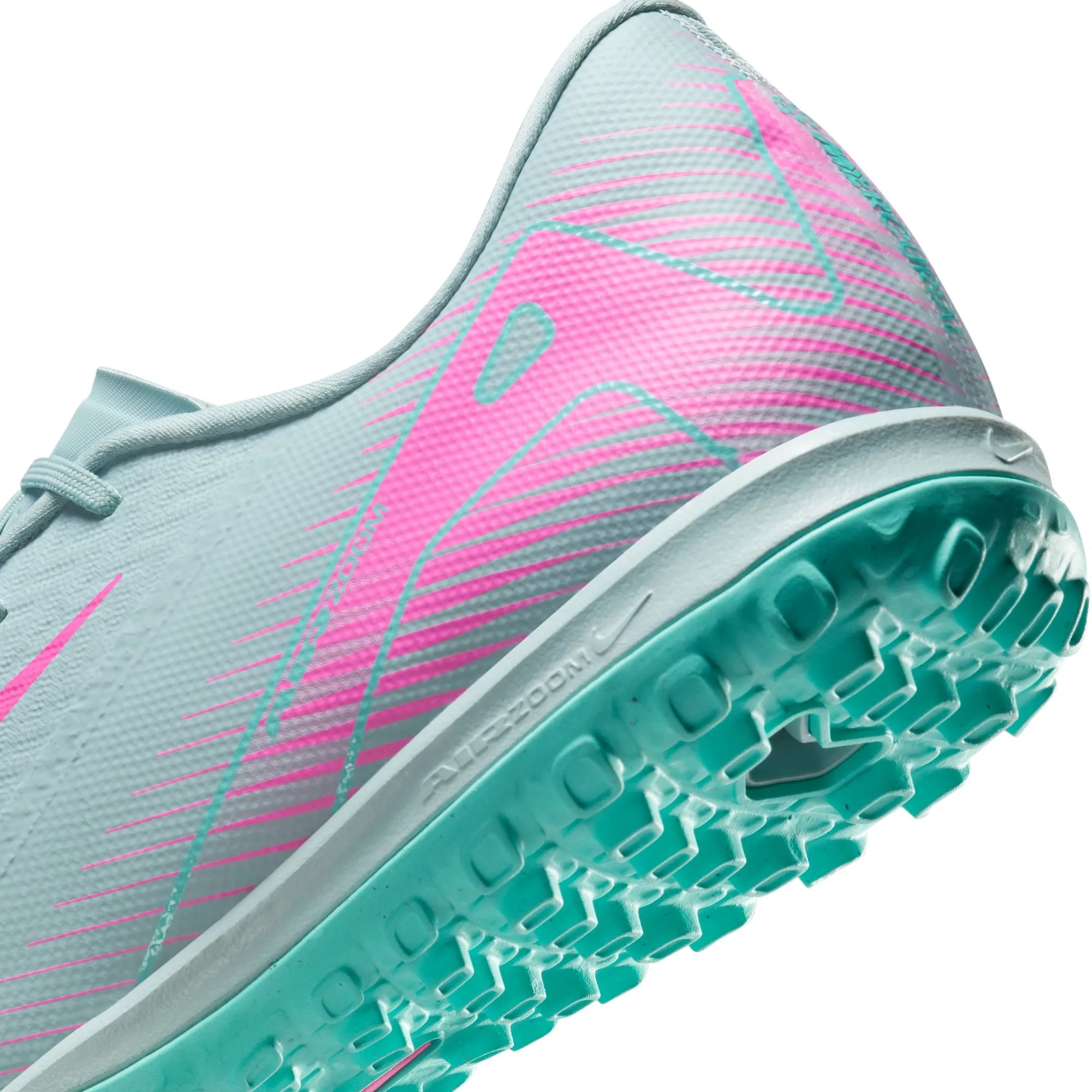Nike Zoom Mercurial Vapor 16 Academy TF Turf Soccer Shoes- Ocean Cube/Pink Blast