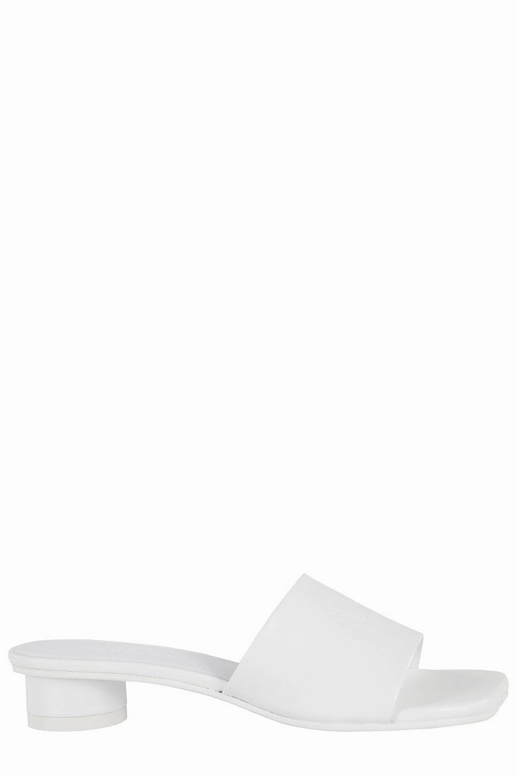 Numeric Engraved Sandal With Cylindrical Heel