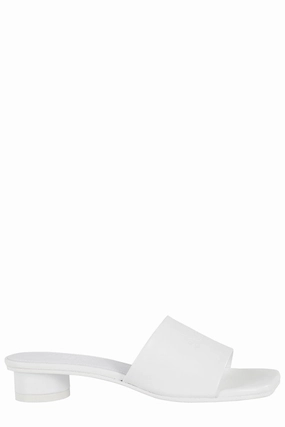 Numeric Engraved Sandal With Cylindrical Heel