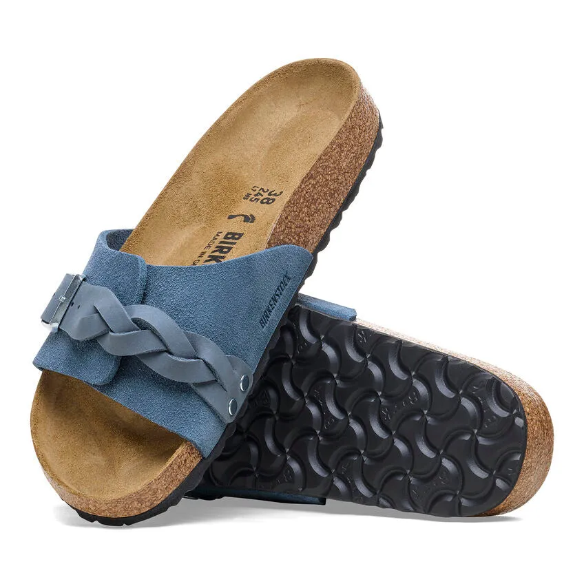Oita Braided - Elemental Blue Oiled Leather and Suede||Oita tresse - Sude et cuir huil bleu lmentaire