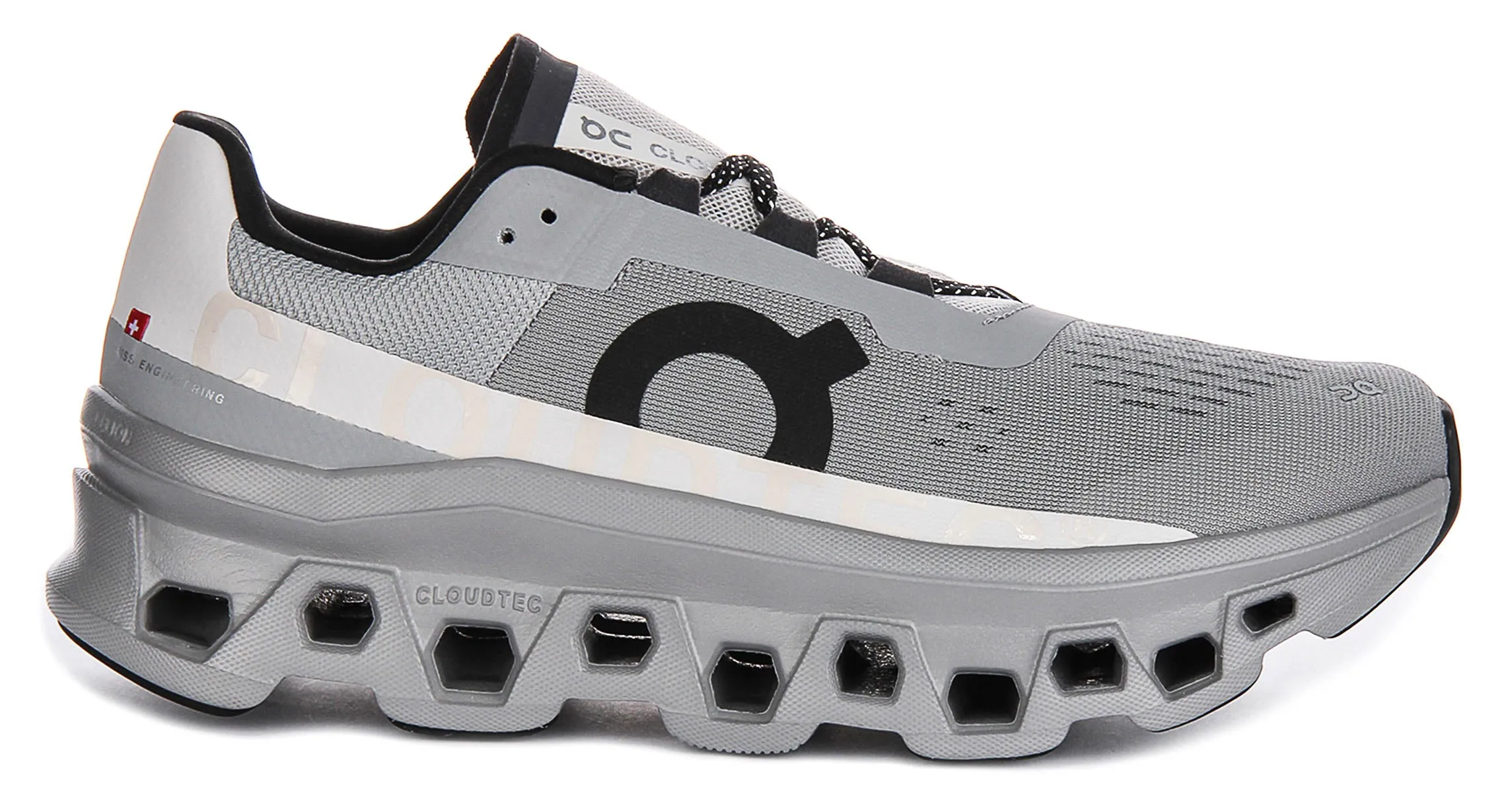 On Running Cloudmonster In Grey Black For Men