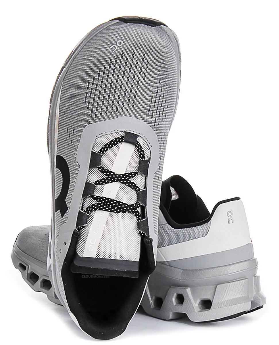 On Running Cloudmonster In Grey Black For Men