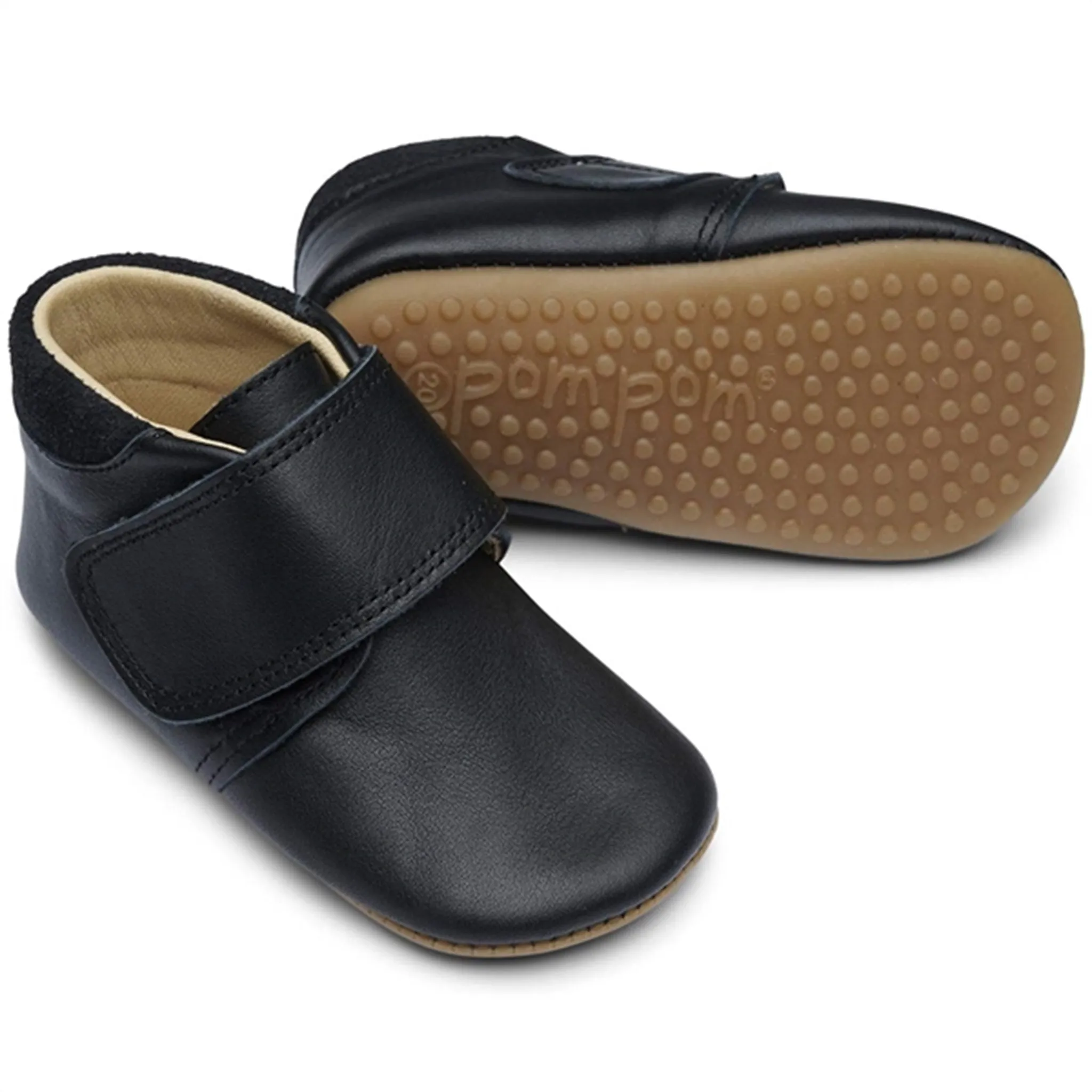 Pom Pom Indoor Shoe Velcro Navy